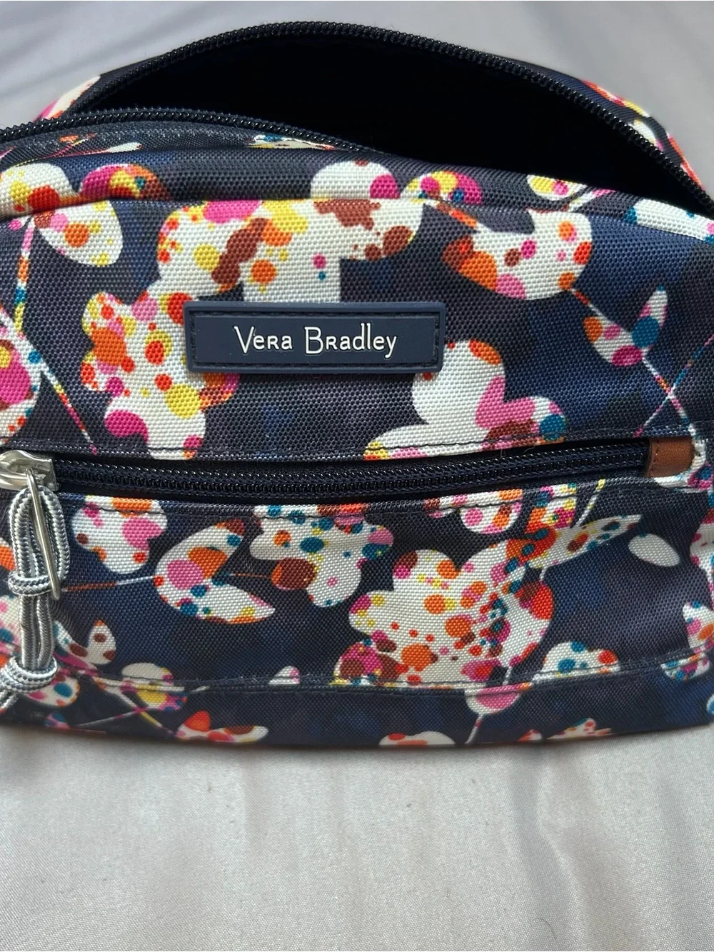 Vera Bradley Navy Multi Bubble Floral Cosmetic Pouch